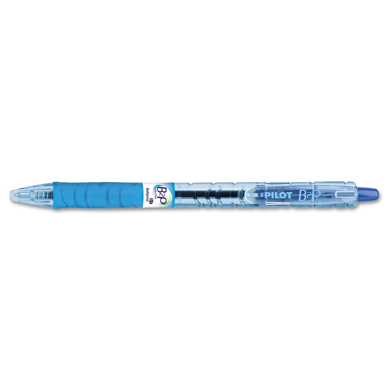 Pilot B2P Bottle-2-Pen Retractable Ballpoint Pen, 0.7mm, Blue Ink, Translucent Blue Barrel, Dozen
